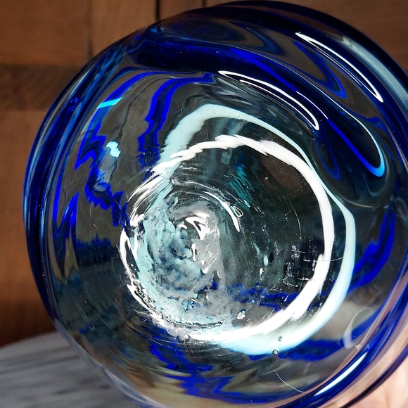 Recycled Glass Pitcher Blue - Picture 7 of 14